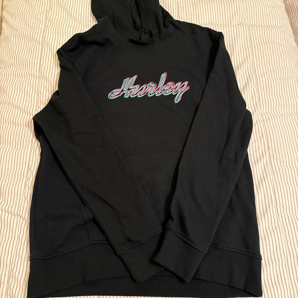 Hurley Black Hoodie with Logo